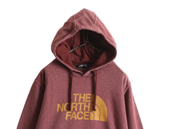 ノースフェイス プリント スウェット フード パーカー メンズ L / 古着 The North Face トレーナー プルオーバー 裏起毛 アウトドア エンジ_画像2