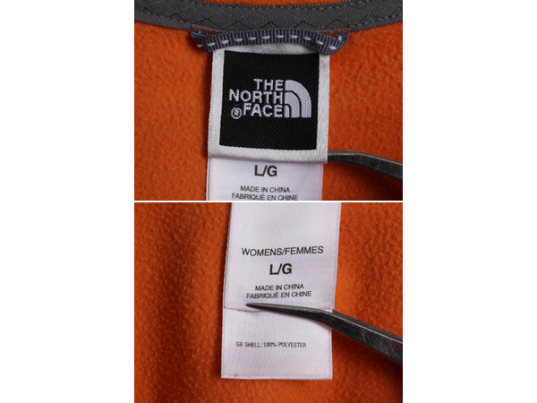 ノースフェイス フリース Tシャツ レディース L 古着 The North Face TKA100 アウトドア ロンT ハーフジップ ハイネック プルオーバー 薄手_画像5