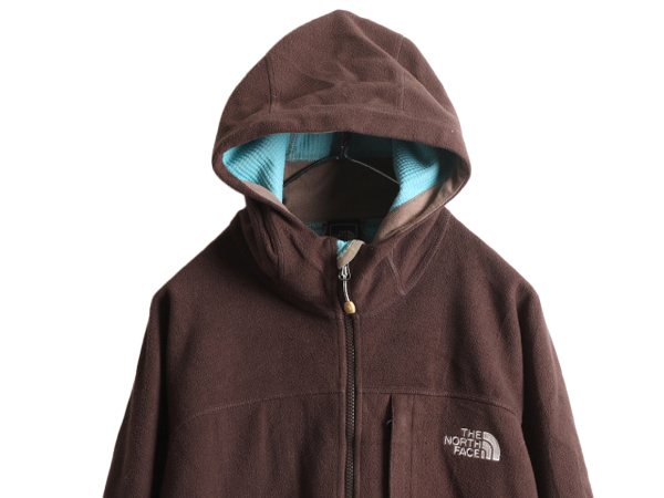 ノースフェイス WIND WALL フリース パーカー ジャケット レディース L / 古着 The North face ジャンパー フルジップ フード アウトドア_画像2