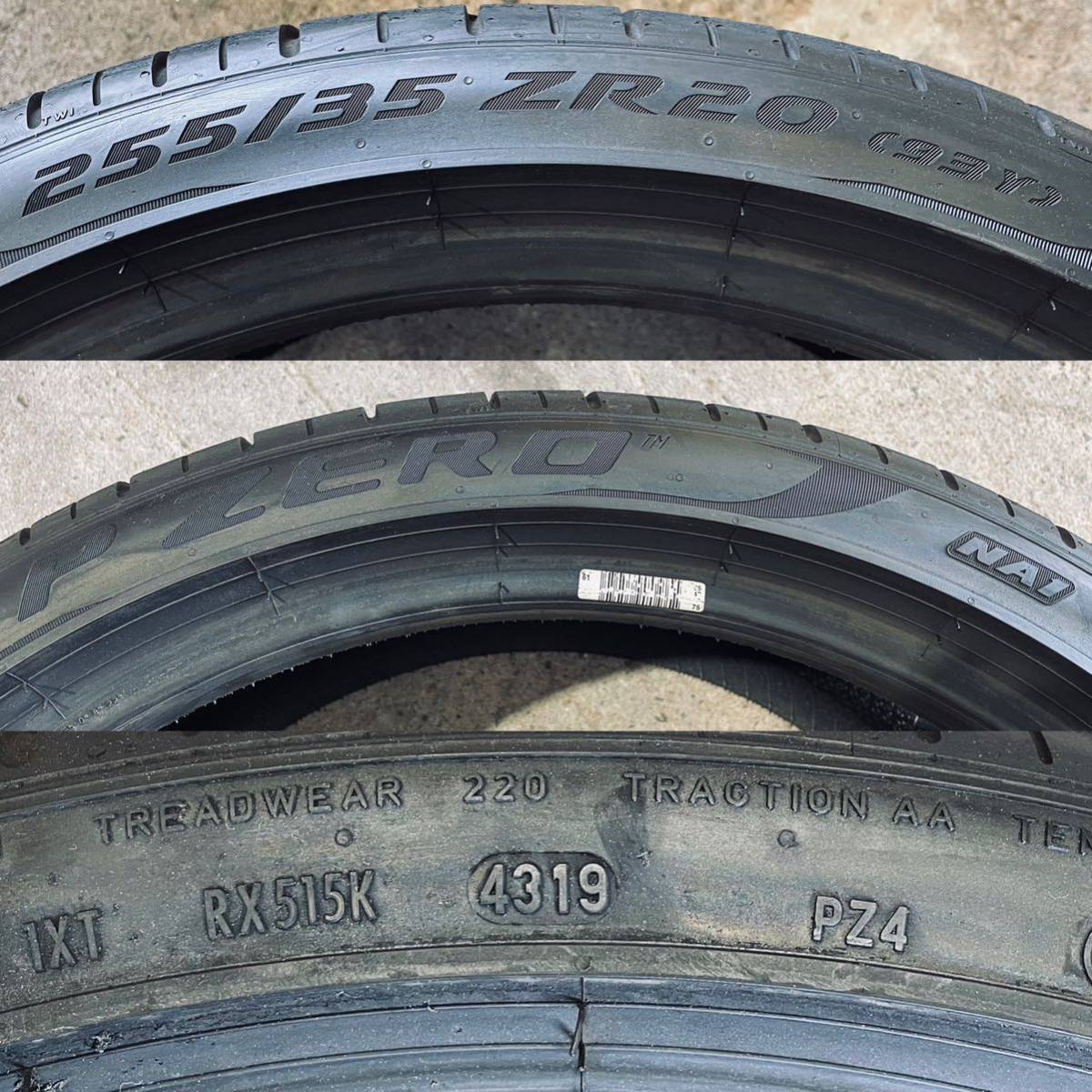 ★バリ溝★ 2本 255/35ZR20 ピレリ Pzero サマー タイヤ 255/35R20 夏タイヤ 溝5.6mm ポルシェ アウディ ベンツ レクサス A-3-16_画像5