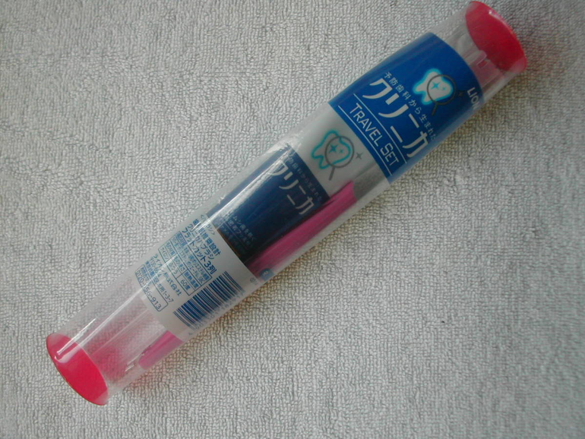  toothbrush travel set klinika toothbrush Flat cut 3 row PCklinikaca( mild mint 30g) case attaching pink lion 
