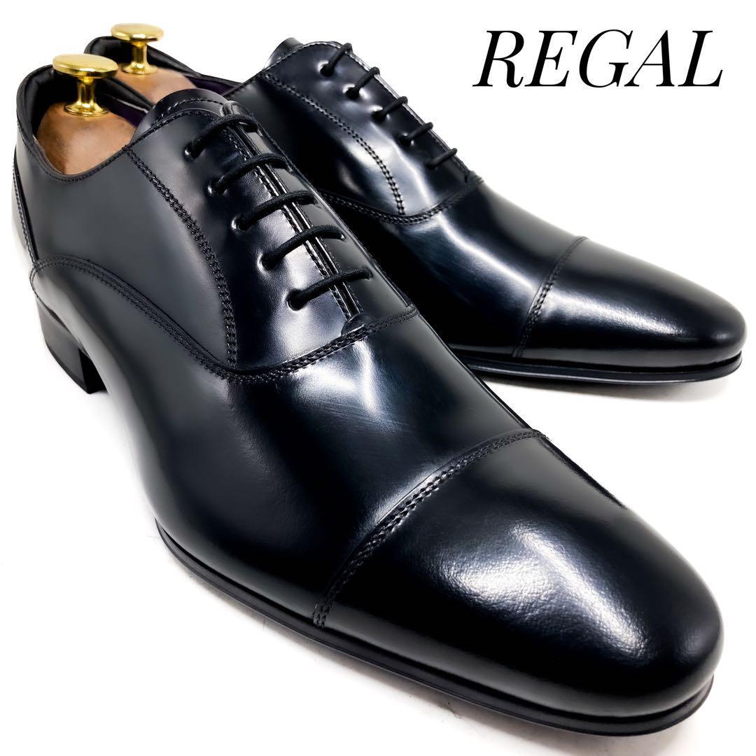 ☆即決・送料無料☆ 【未使用・展示品】REGAL リーガル 内羽根式ストレートチップ 31TR 黒 ブラック 24.5cm 革靴 ビジネスシューズ メンズ_画像1