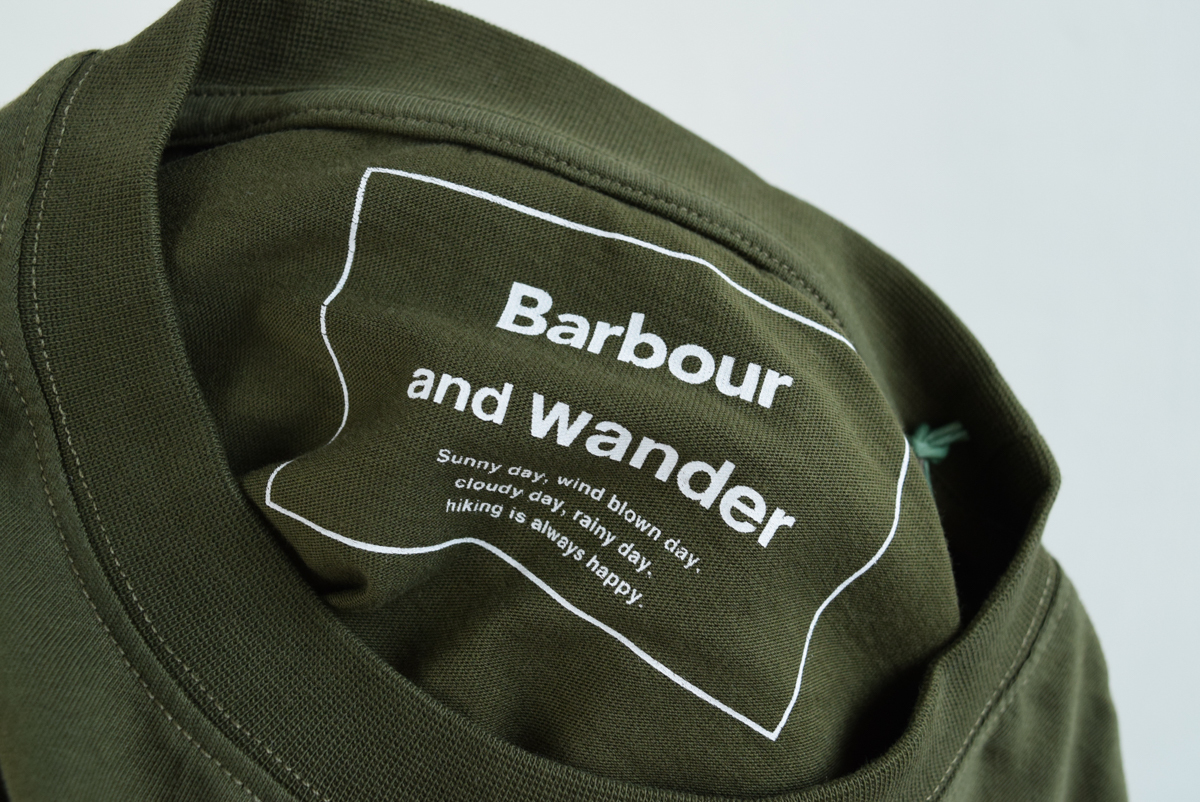 新品 Barbour コラボ and wander バブアー × アンド ワンダー グラフィック ロングスリーブ Tシャツ ロンT　M　管理番号F658Q83