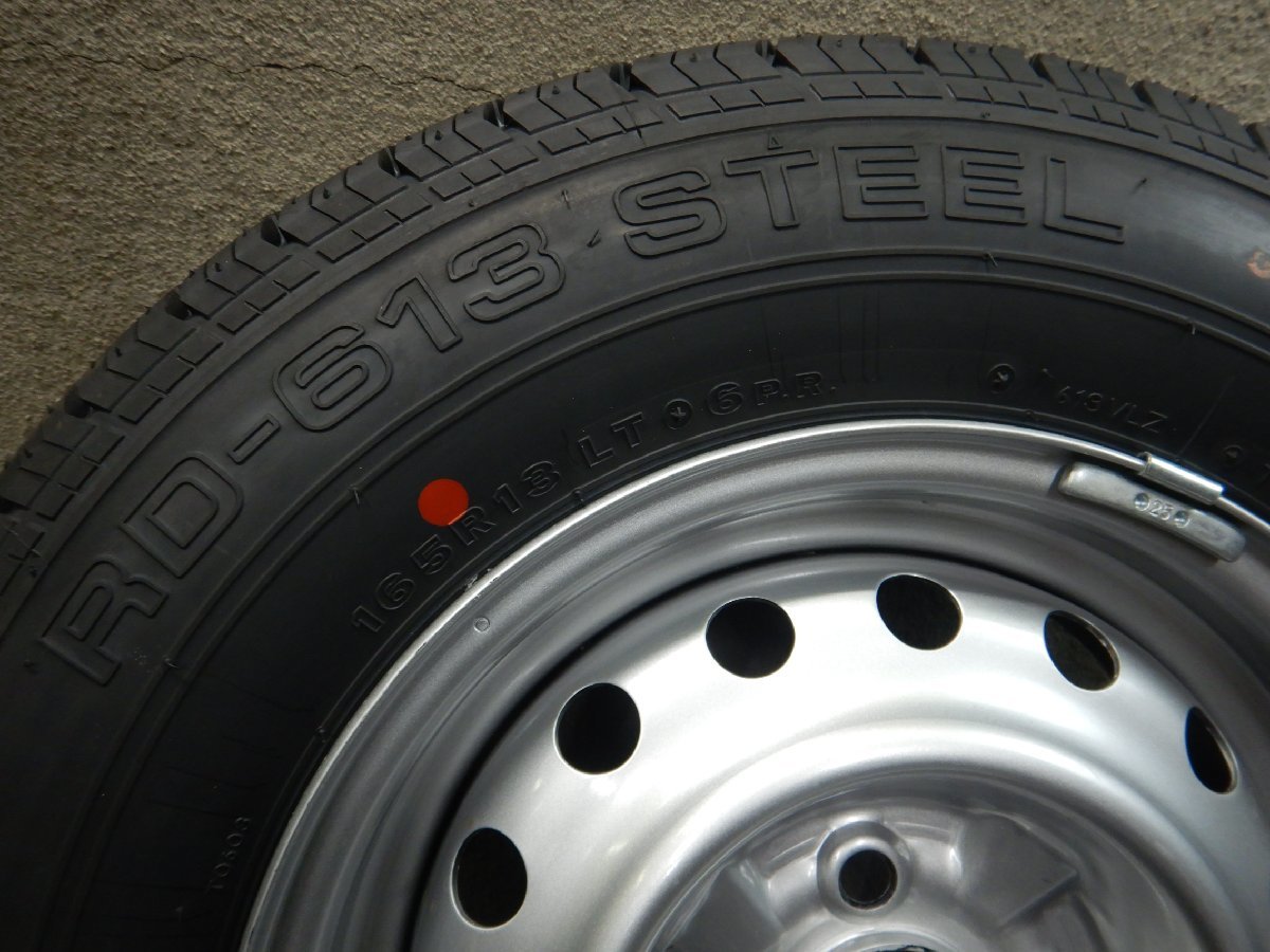 1本★PT8007①■165R13 LT 6PR BRIDGESTONE RD-613 日産純正 5J 4H +42 PCD100★条件付送料無料★スペアタイヤ 未使用_画像4