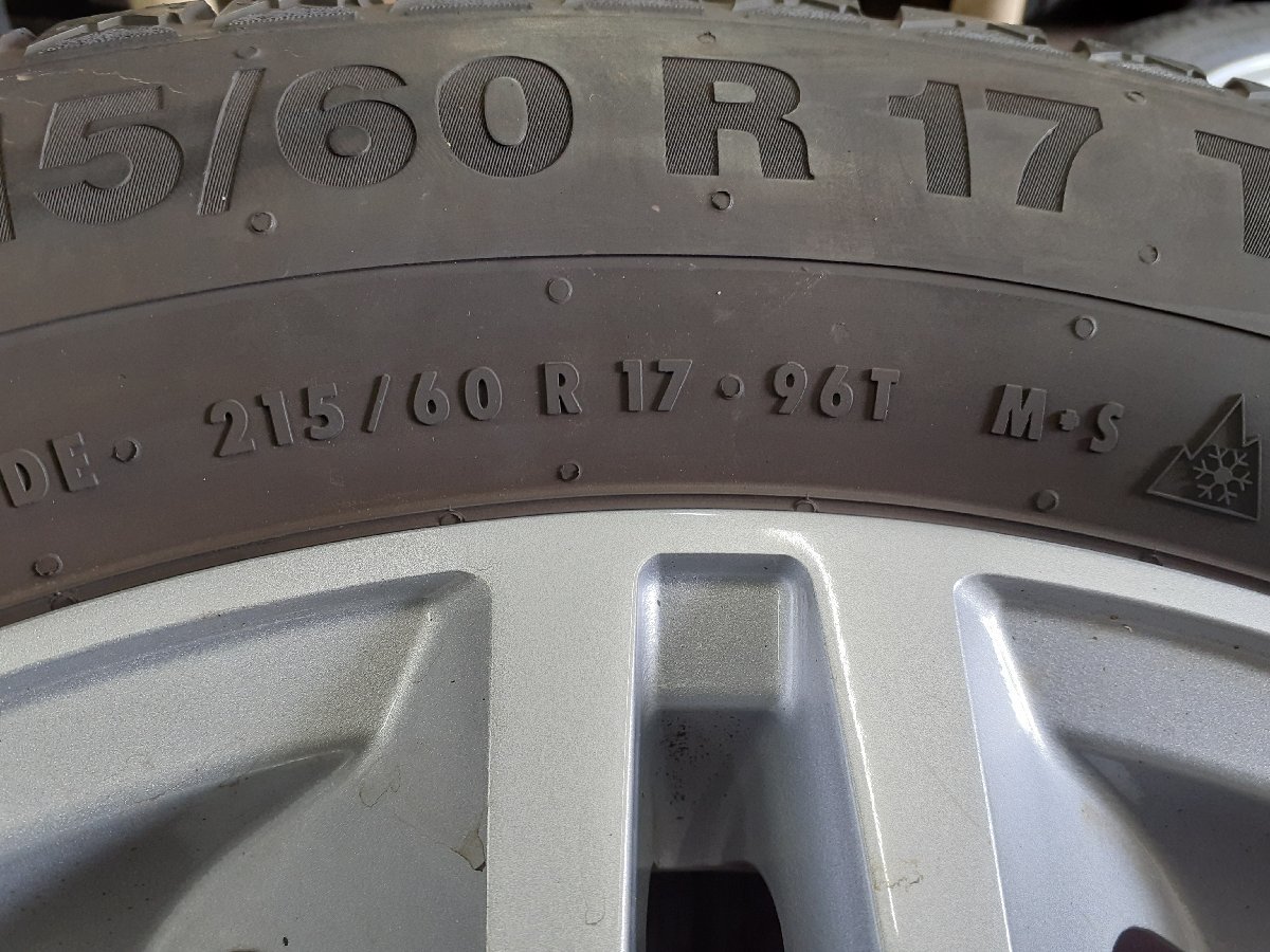 パF4779■215/60R17 96T　4本価格　Continental Contiviking Contact6　ベンツGLA 純正 アルミ　送料無料 冬 17×6.5J +38 PCD112 球面座_画像5