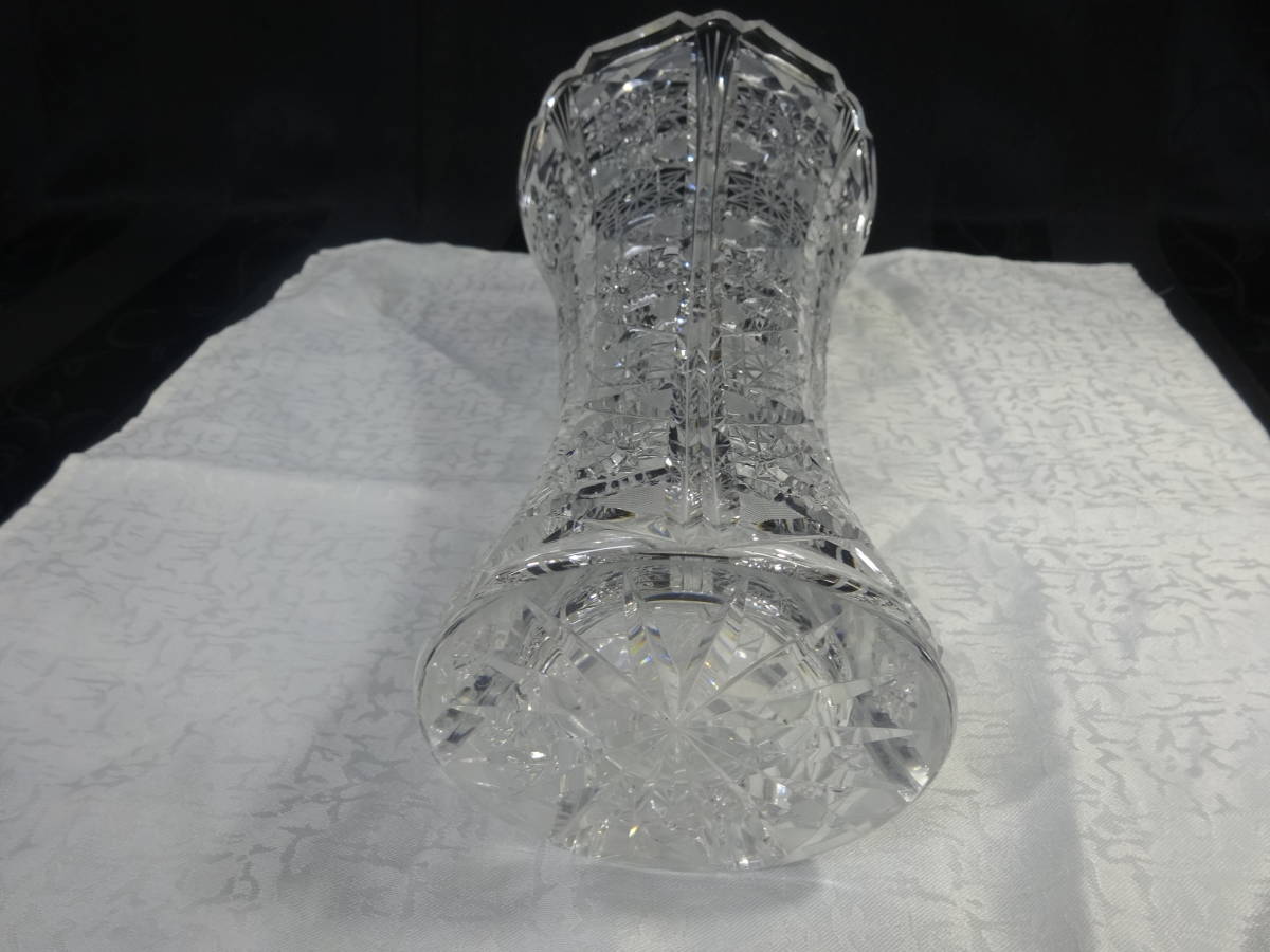 [ crystal стеклянный цветок основа ]bohe mia? производитель неизвестен retro ваза ваза для цветов высота примерно 25.5cm стекло интерьер [A5-4②]0119
