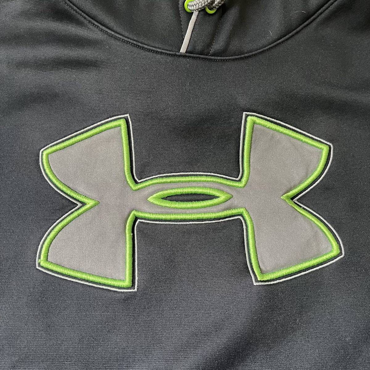 UNDER ARMOUR Under Armor Parker pull over fender -ti- big Logo reverse side nappy storm sweat Parker 