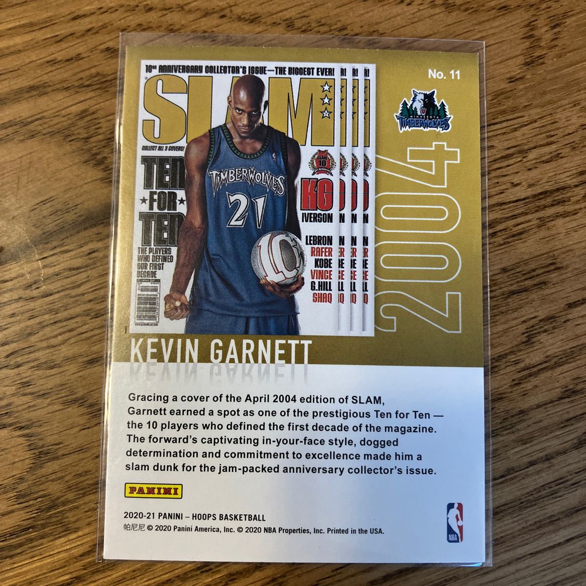 2020-21 Panini NBA Hoops Slam Magazine Cover Kevin Garnett #11_画像2