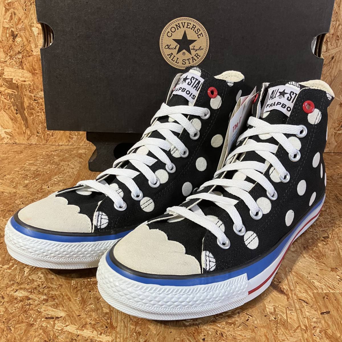 CONVERSE ALL STAR FRAPBOIS US9.5 28cm BLACK コラボ 別注 限定 コンバース オールスター フラボア ドット 水玉 ハイカット