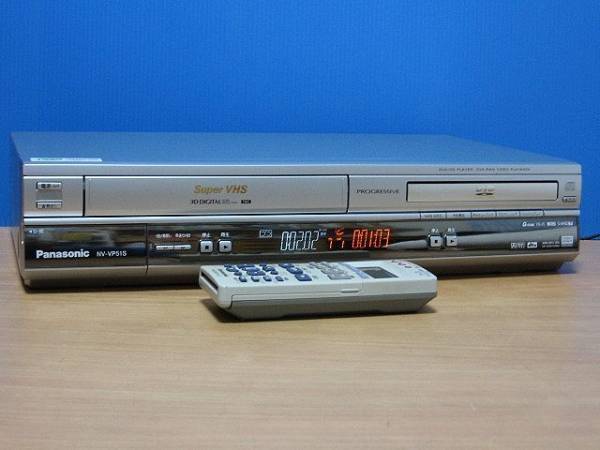 Panasonic★良品 メンテ済 動作良好★高画質 DVD+S-VHSビデオデッキ TBC搭載★リモコン&CD取説付★NV-VP51Sの画像1