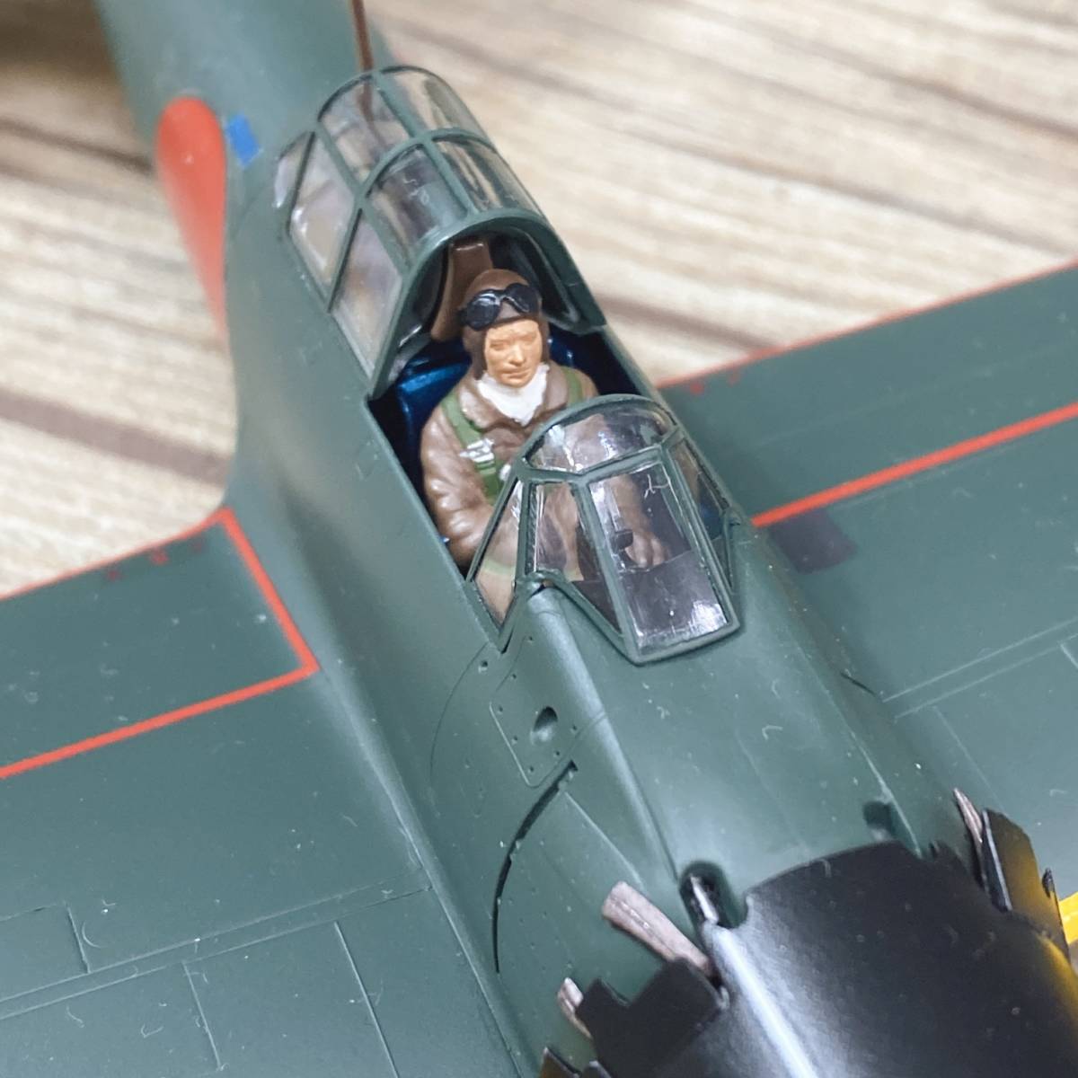 TAMIYA/タミヤ 三菱 MITSUBISHI 日本海軍零式艦上戦闘機52丙型 A6M5c 傑作機シリーズNo.16 1/48 組立済 完成品 プラモデル 説明書付き 菊E_画像6