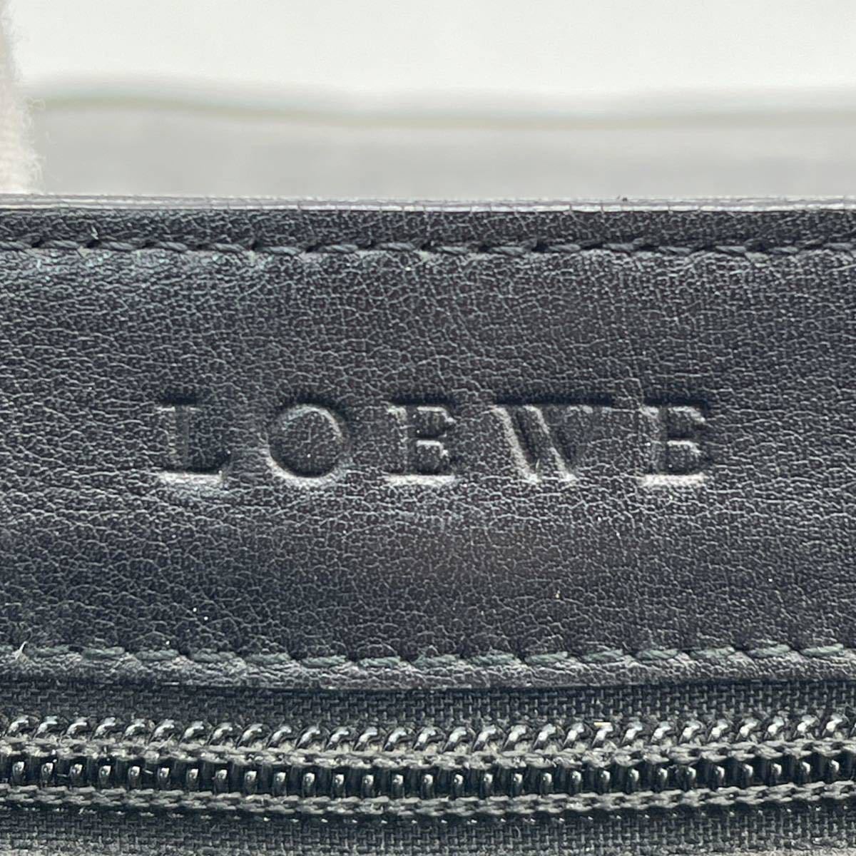 1円 【希少・A4可能】LOEWE ロエベ アナグラム ビジネスバッグ メンズ ブリーフ ブラック 黒 オールレザー ロゴ 書類 ヴィンテージ_画像10