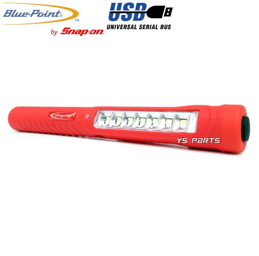 【正規品】ブルーポイント高輝度7LED+スポットLED装備 USB充電ペン型ライト橙 重量約57g(microUSB充電入力端子装備)【防塵/明るさ150Lux】_画像5