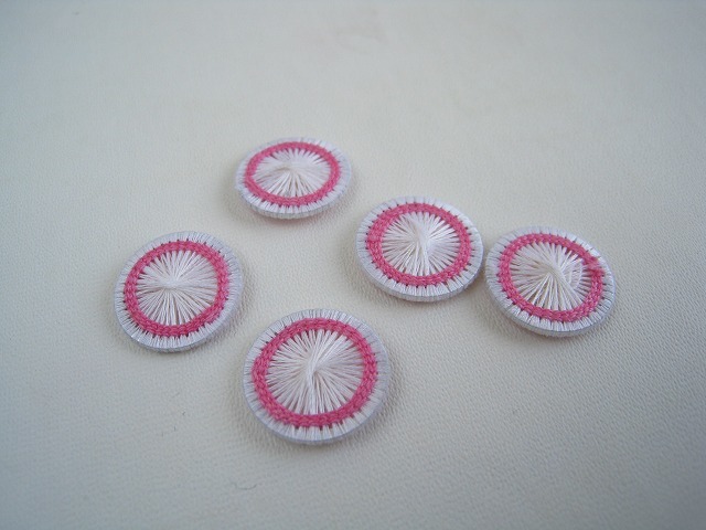 糸ボタン５個セット 16ミリ ピンク_画像3