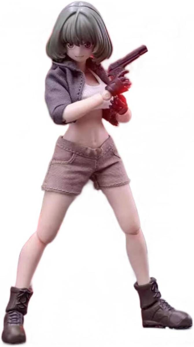 [AC]海牛工業 1/12 美少女 機甲少女 バトルガール ELLIE 女性 可動 アクション フィギュア 素体 ヘッド 衣装 フルセット　胸ポチ　魂