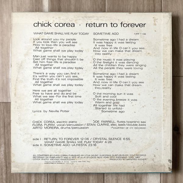 【JPN盤/LP】Chick Corea チック・コリア / Return To Forever ■ Polydor / MPF 1136 / Airto Moreira / Stanley Clarke / ジャズ_画像2