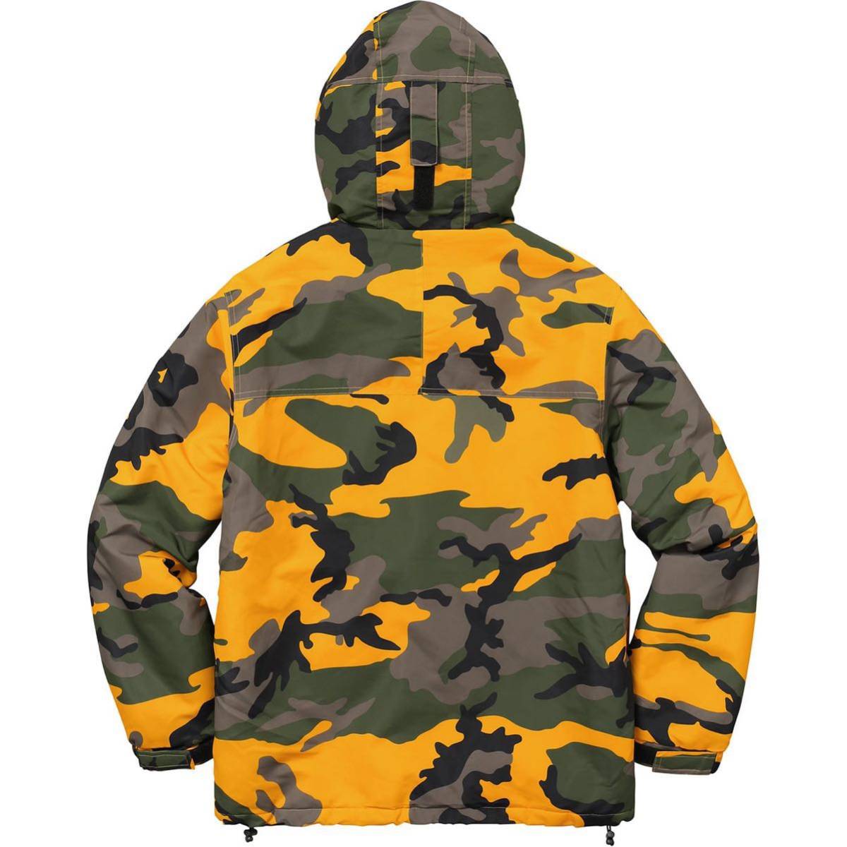 【M】Supreme 17FW Hooded Logo Half Zip Pullover Yellow Camo イエローカモ 迷彩 総柄 プルオーバー ボックスロゴ Box 17FW シュプリーム