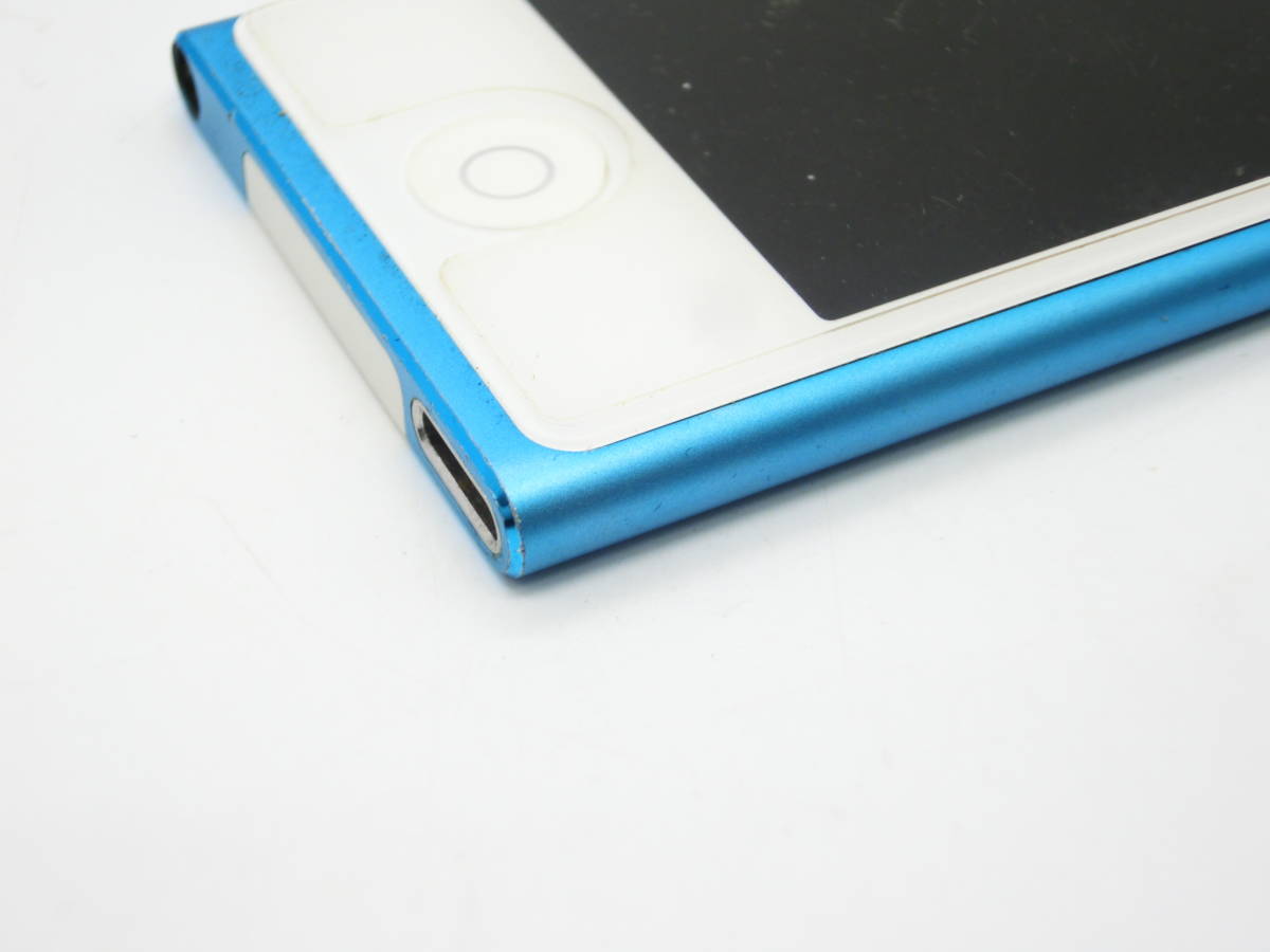☆部品取りにぜひ☆#3029 ipod nano 第7世代 A1446 ブルー 16GB 初期化OK 液晶ヤケ有 バッテリージャンク 中古 現状品_画像9