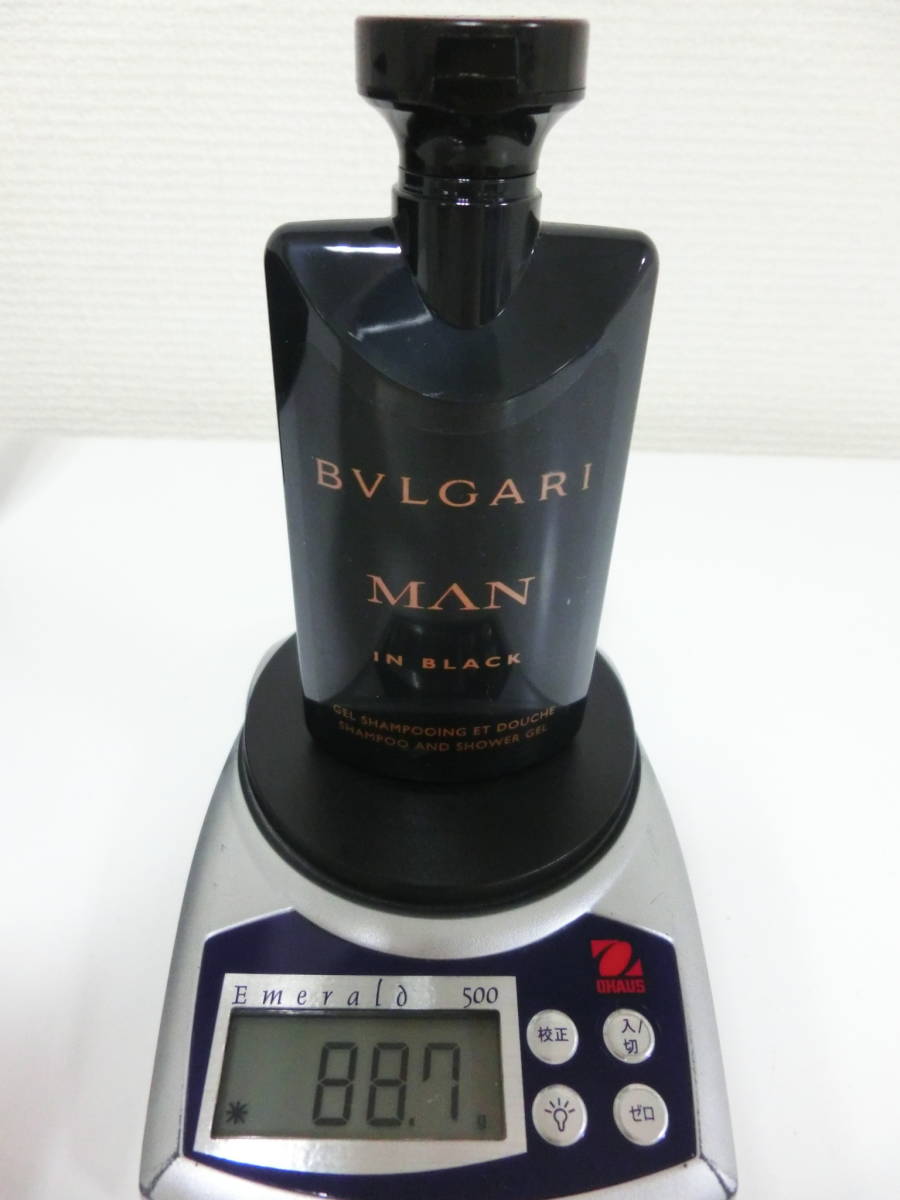 ★ BVLGARI ★ #11506 ブルガリ マン イン ブラック　アフターシェイプ バーム・シャンプー&シャワージェル 75ml ポーチ付き ほぼ未使用_シャンプー&シャワージェル