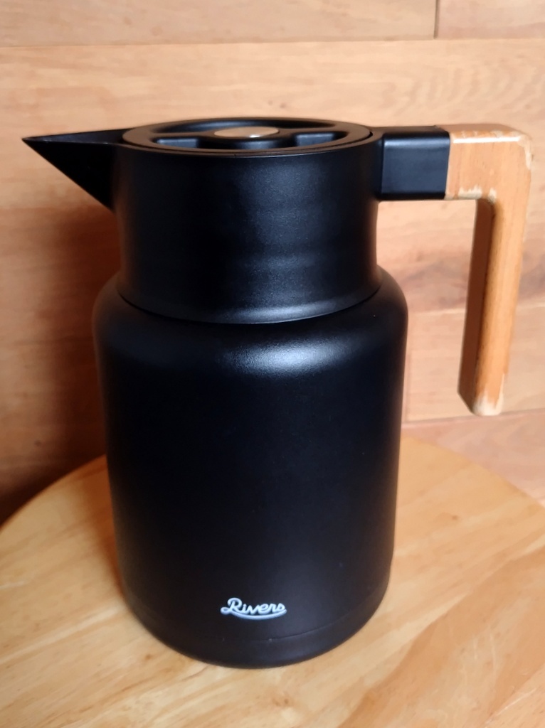 Rivers サーモジャグ THERMO JUG KEAT 1300ML キート ブラック 1.3リットル 木製取手 中古 黒 保温ポット 保冷温_画像1