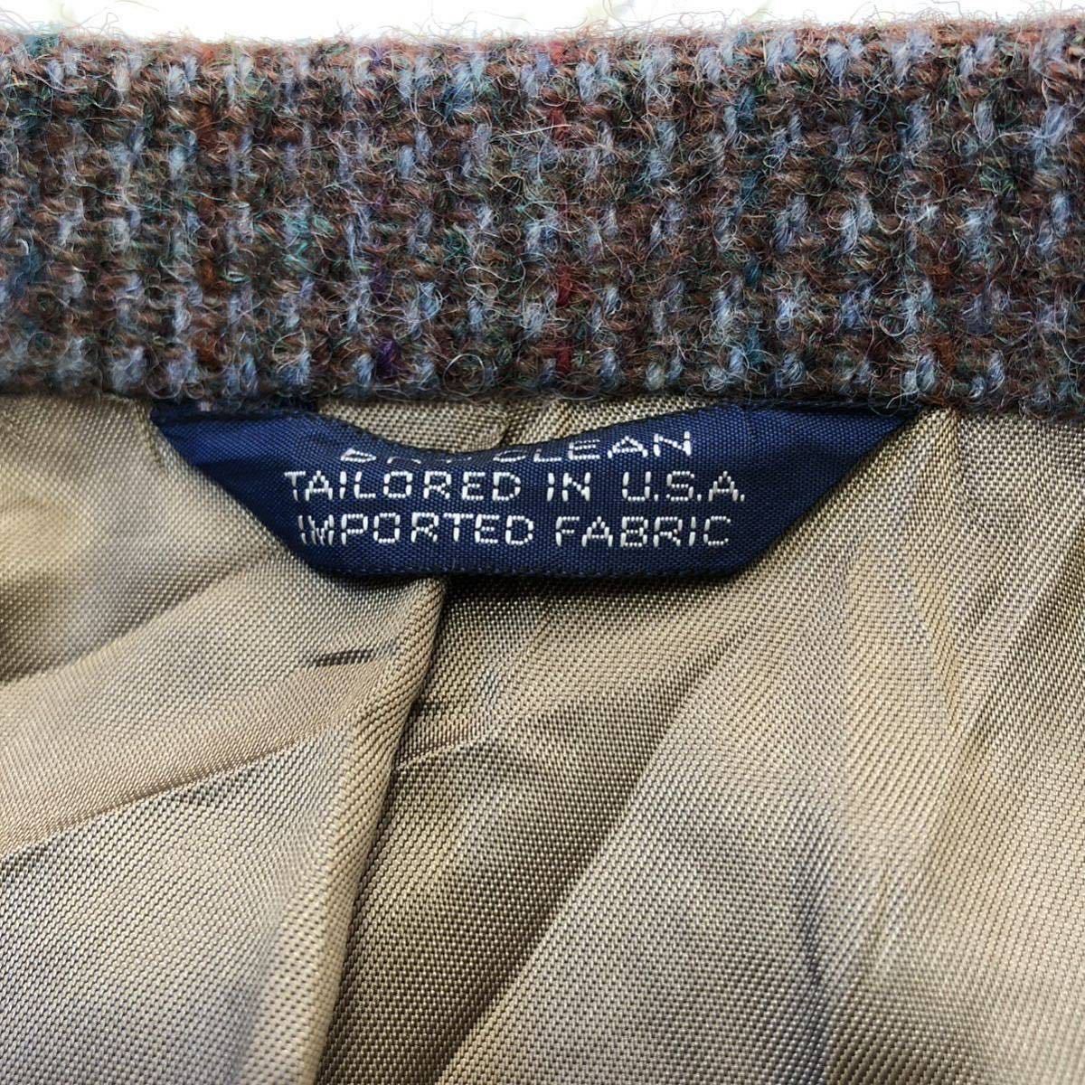 美品【3L相当】Harris Tweed ハリスツイード×クリケッター テーラードジャケット 胡桃 くるみボタン シングル 大きいサイズ XXL ブラウン_画像9