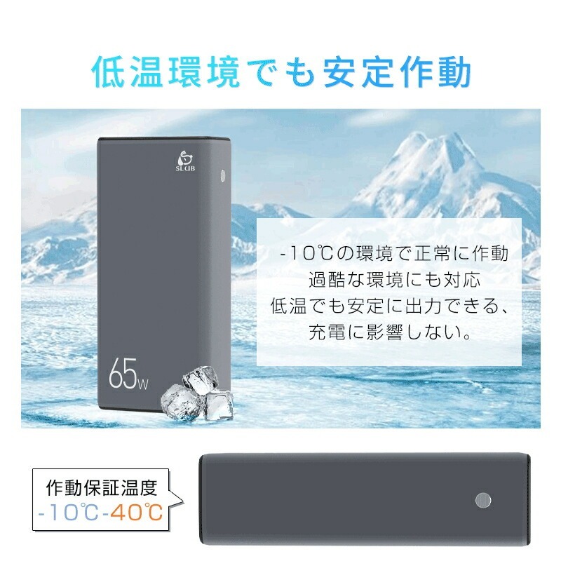 モバイルバッテリー 40000mAh 大容量 PD対応 携帯充電器 三台同時充電 残電量表示 Type C出力/入力ポート Type-C 65W対応 ノートPC充電可_画像2