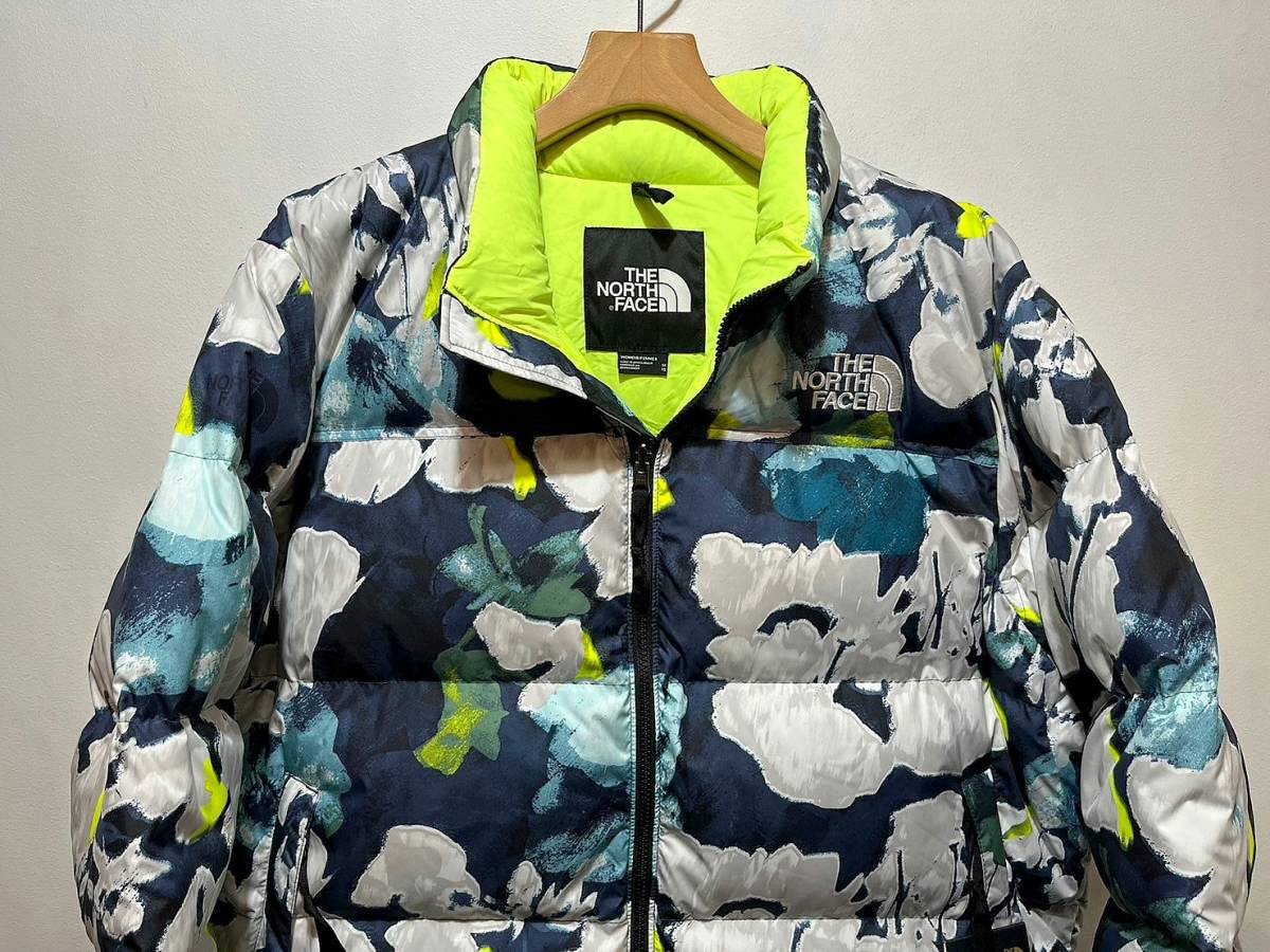 新品 正規品 EU/USA/UK限定 The North Face ザ ノースフェイス 96 ヌプシ ダウンジャケット ハーフドームロゴ入り フラワープリント_画像3