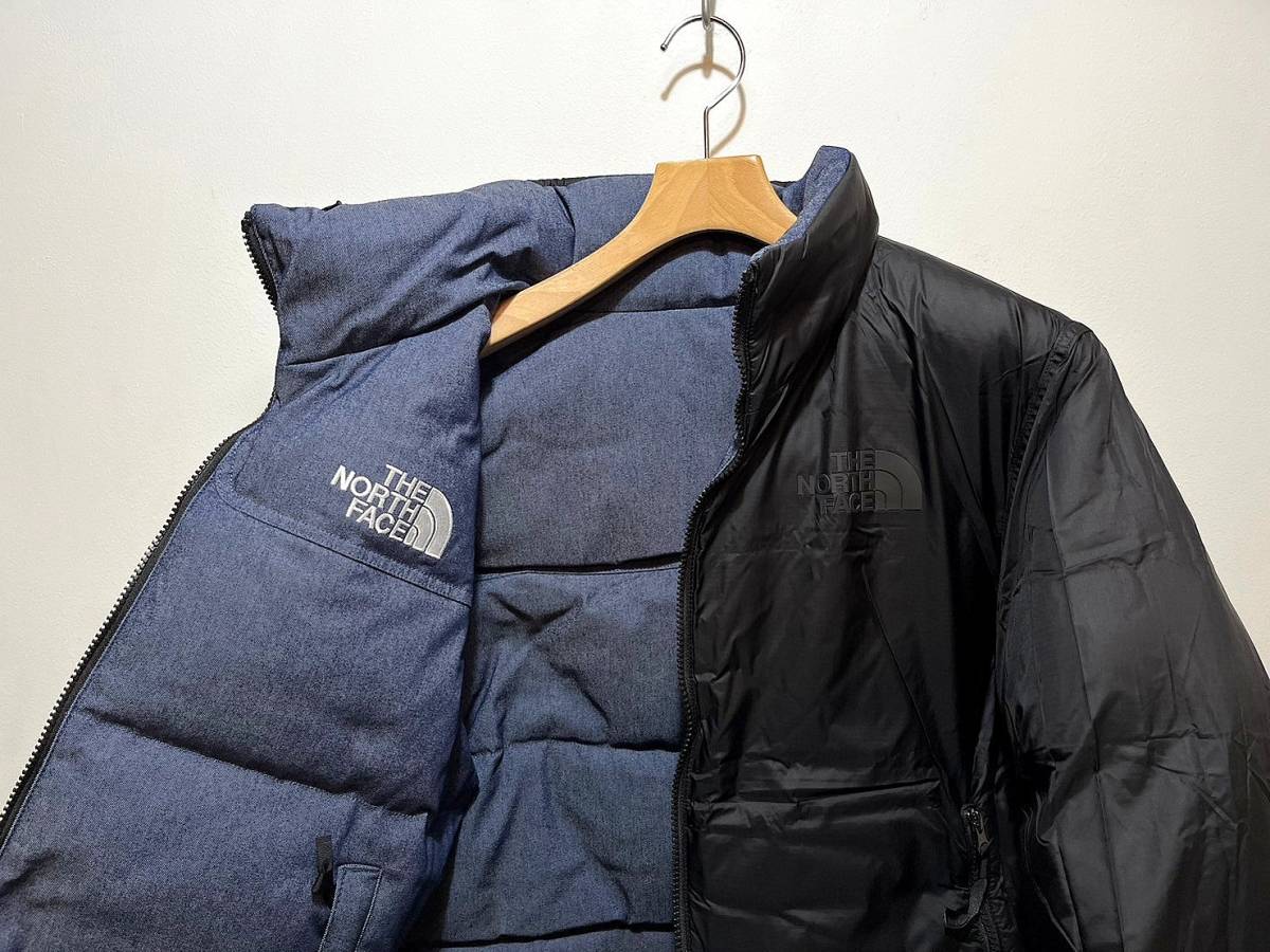 新品 正規品 EU/USA 日本未発売 The North Face ノースフェイス US-L 1992リバーシブル ヌプシダウンジャケット デニム Reversible Nuptse_画像4