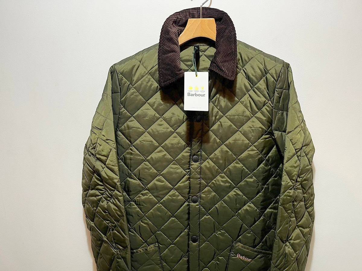 新品 本物 春に Barbour バブアー LIDDESDALE リデスデイル キルティング ブルゾン ジャケット リッズデール OLIVE Mサイズ_画像3