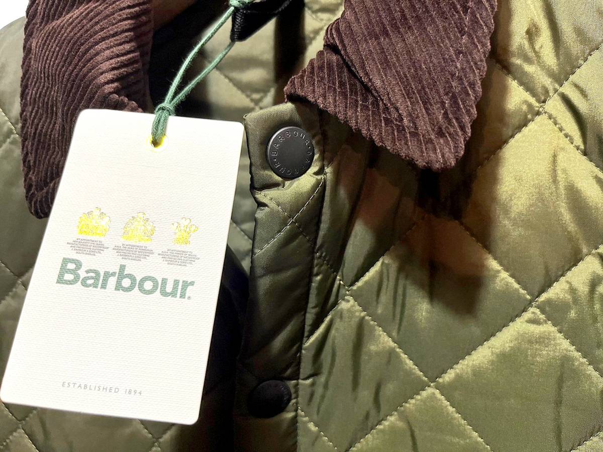 新品 本物 春に Barbour バブアー LIDDESDALE リデスデイル キルティング ブルゾン ジャケット リッズデール OLIVE Mサイズ_画像4