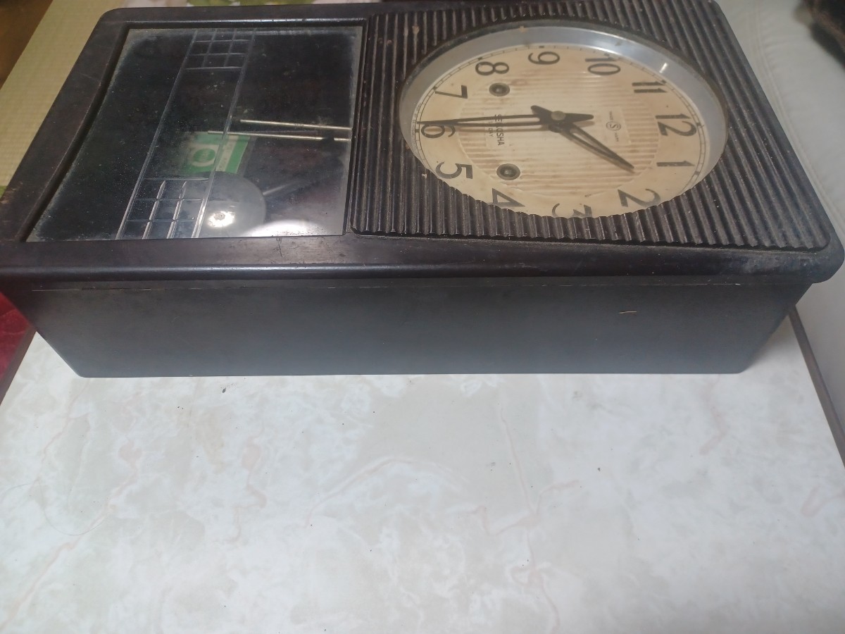 ●SEIKOSHA 柱時計 掛け時計 振り子時計 ボンボン時計 掛時計 昭和レトロ●ジャンクの画像5