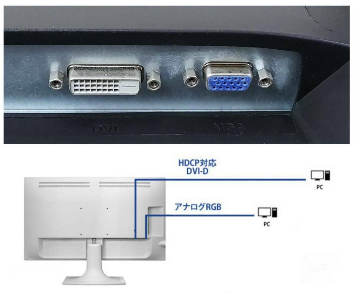 良品 I-O DATA 23.8型ワイド LED液晶ディスプレイ LCD-AD243EDSB-B3 2台セット ブルーリダクション/フルHD/ノングレア/ADSパネル 中古_画像8