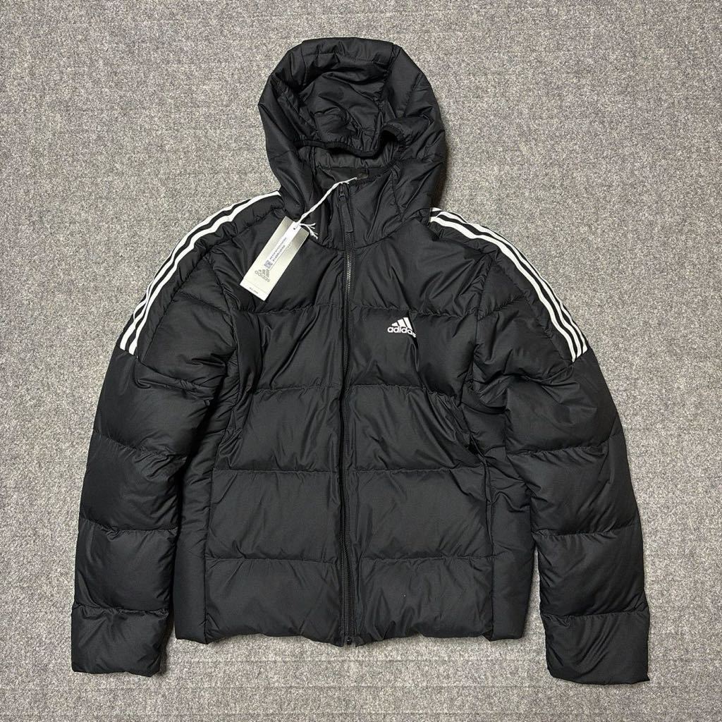 Lサイズ ★ 新品 adidas ESS MID Down Jacket アディダス ダウンジャケット エッセンシャルズ 黒 防寒 アウター 黒 GT141