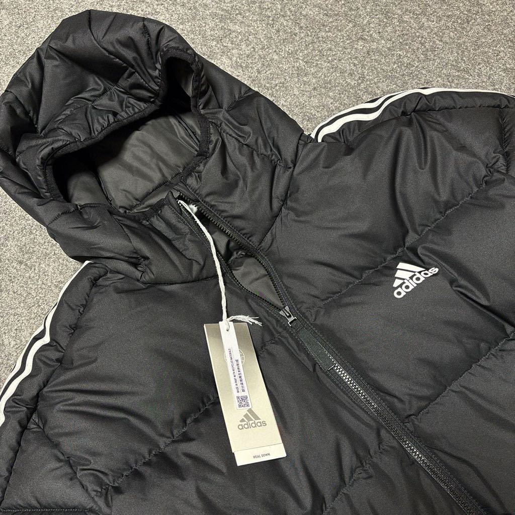 Lサイズ ★ 新品 adidas ESS MID Down Jacket アディダス ダウンジャケット エッセンシャルズ 黒 防寒 アウター 黒 GT141