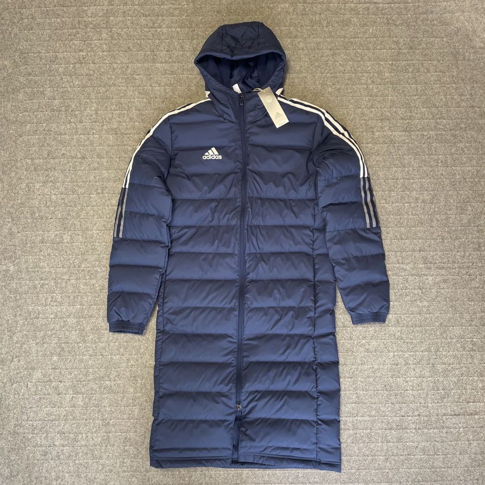 S size * regular price 22000 jpy * new goods Adidas down coat long coat bench coat navy blue light weight down jacket protection against cold GM246