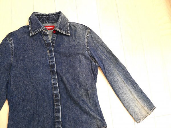 hi стерео lik Hysteric Glamour * Denim * блуза * рубашка * Logo этикетка имеется * темно-синий * HYSTERIC