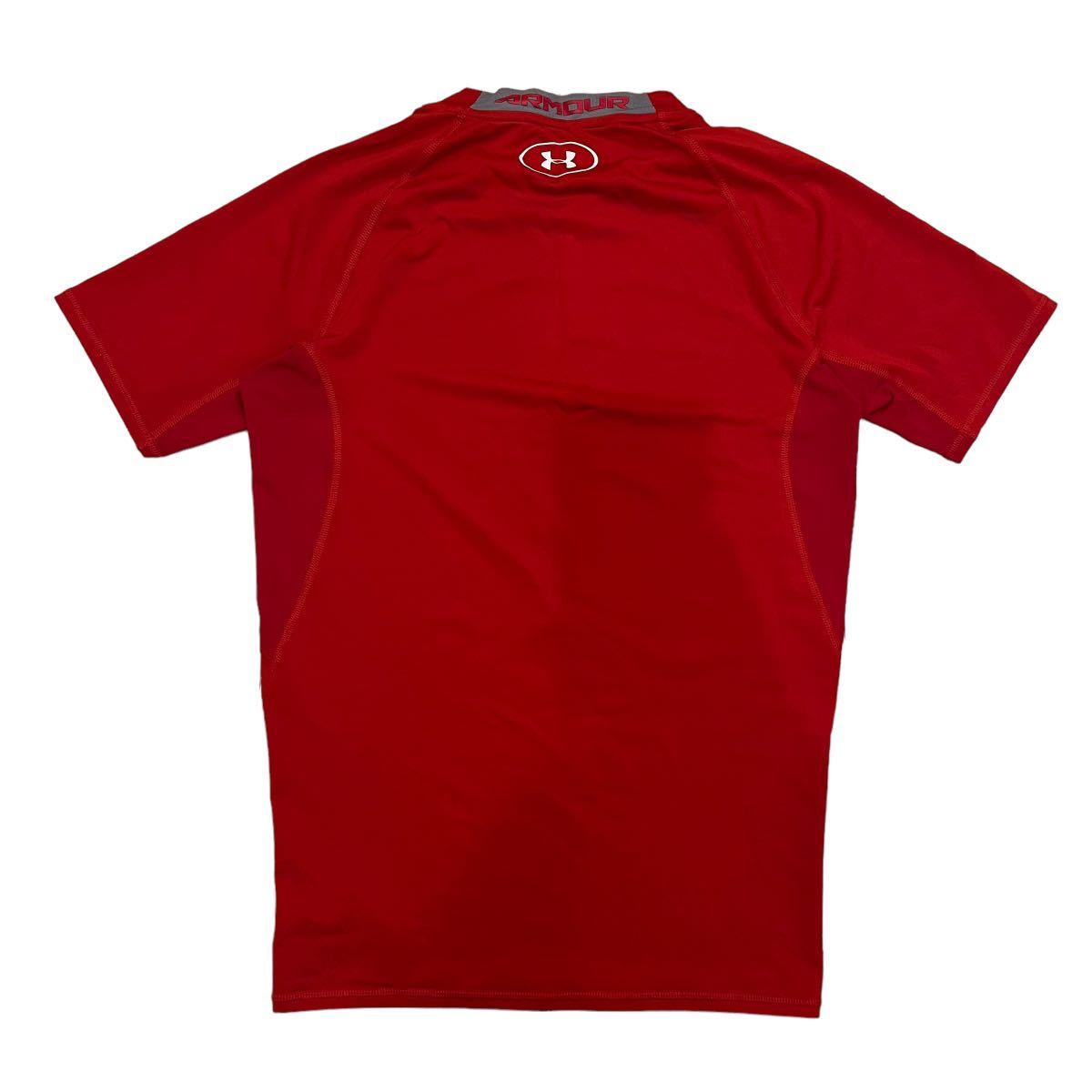 UNDER ARMOUR アンダーアーマー インナーシャツ 半袖 LGサイズ レッド 赤 メンズ スポーツウェア Ｙ_画像6