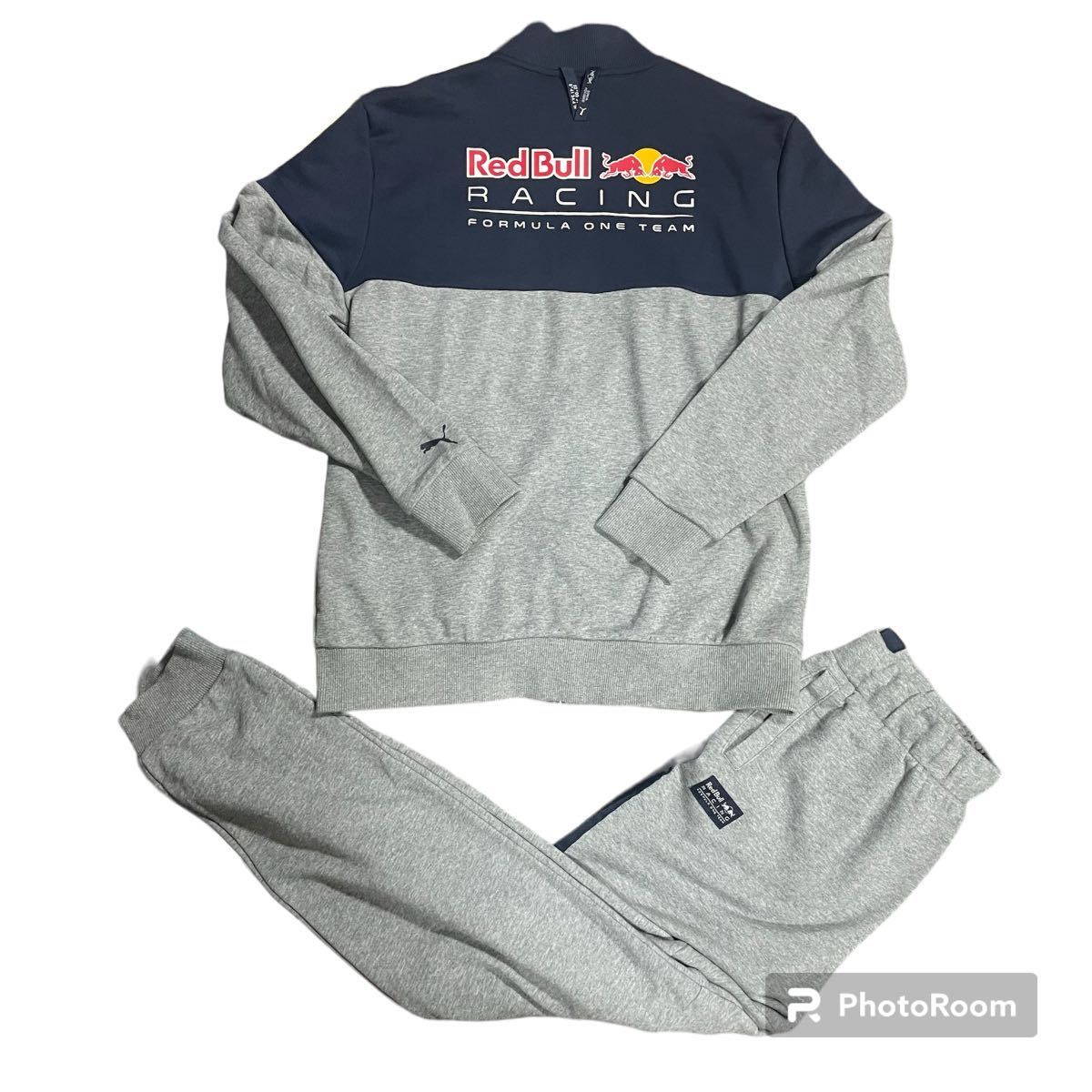 【超希少品】PUMA プーマ　Red Bull レッドブル　スウェットジャージ　スウェット　セットアップ　上下　ジャケット　パンツ　グレー　L