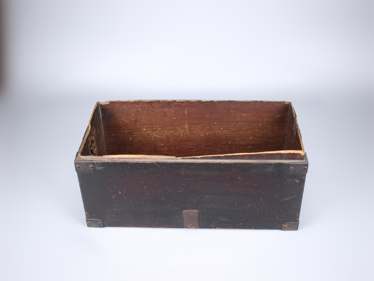 【美】MA674 江戸時代 とても古い 木製 鉄金具 文箱／時代のかけや錆あり！ｚ_画像2