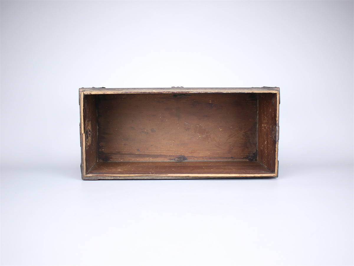 【美】MA674 江戸時代 とても古い 木製 鉄金具 文箱／時代のかけや錆あり！ｚ_画像4
