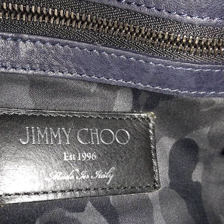 1円【至高の逸品】JIMMY CHOO ジミーチュウ トートバッグ ビジネスバッグ ワンショルダーバッグ スタッズ グレー系 正規品 1スタ_画像9