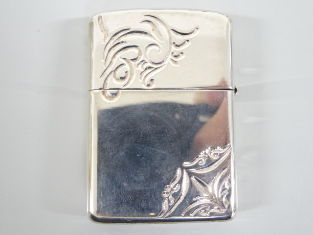 2006年製 ZIPPO ジッポ ARMOR アーマー シェル アラベスク 唐草 4面加工 シルバー 銀 オイル ライター 喫煙 USA _画像2