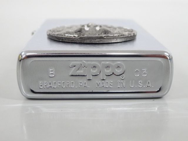 新品 未使用品 2003年製 ZIPPO ジッポ INDIAN インディアン ネイティブアメリカン 立体 メタル貼り シルバー 銀 オイル ライター 喫煙 USA_画像6