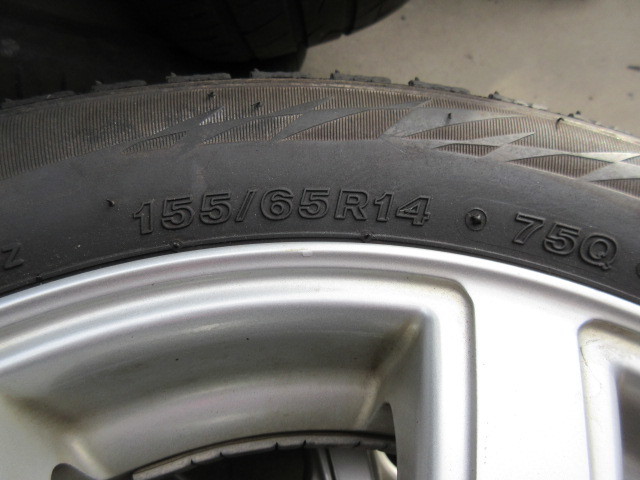 (冬)155/65R14 BRIDGESTONE BLIZZAK VRX2 2018年 山あり 社外アルミ付4本セット_画像2