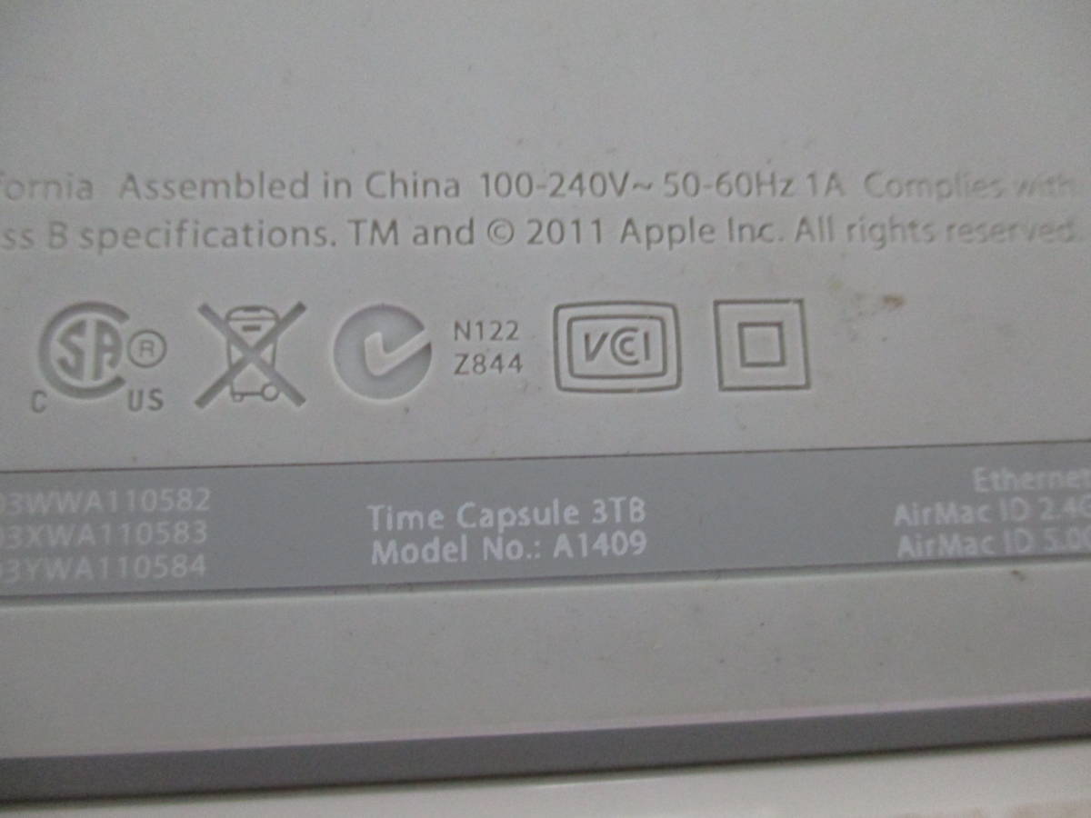 Apple　アップル　Time Capsule　タイムカプセル　ハードディスクドライブ　A1409/3TB/★動作品★NO:769_画像6
