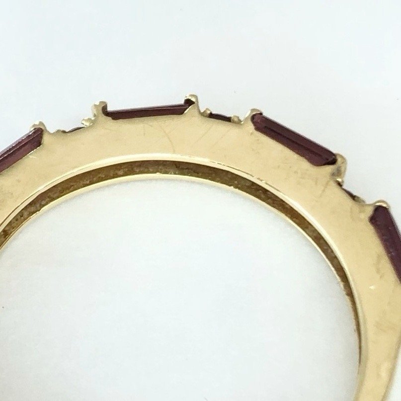 K18 リング 石付 赤紫 指輪 総重量 約1.8g 約12号 18金 18K GOLD ゴールド 貴金属 刻印 アクセサリー_画像9