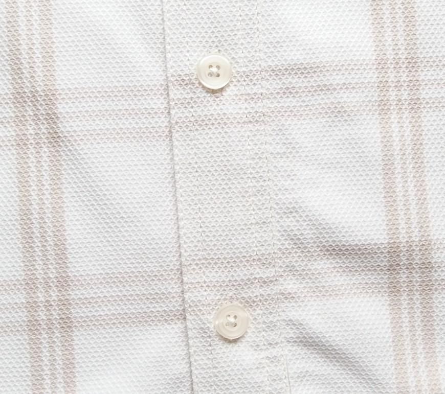 ■新品 CAFE SOHO 腰ポケット付シャツジャケット 白レノクロス/ベージュチェック M ① /2401_画像3