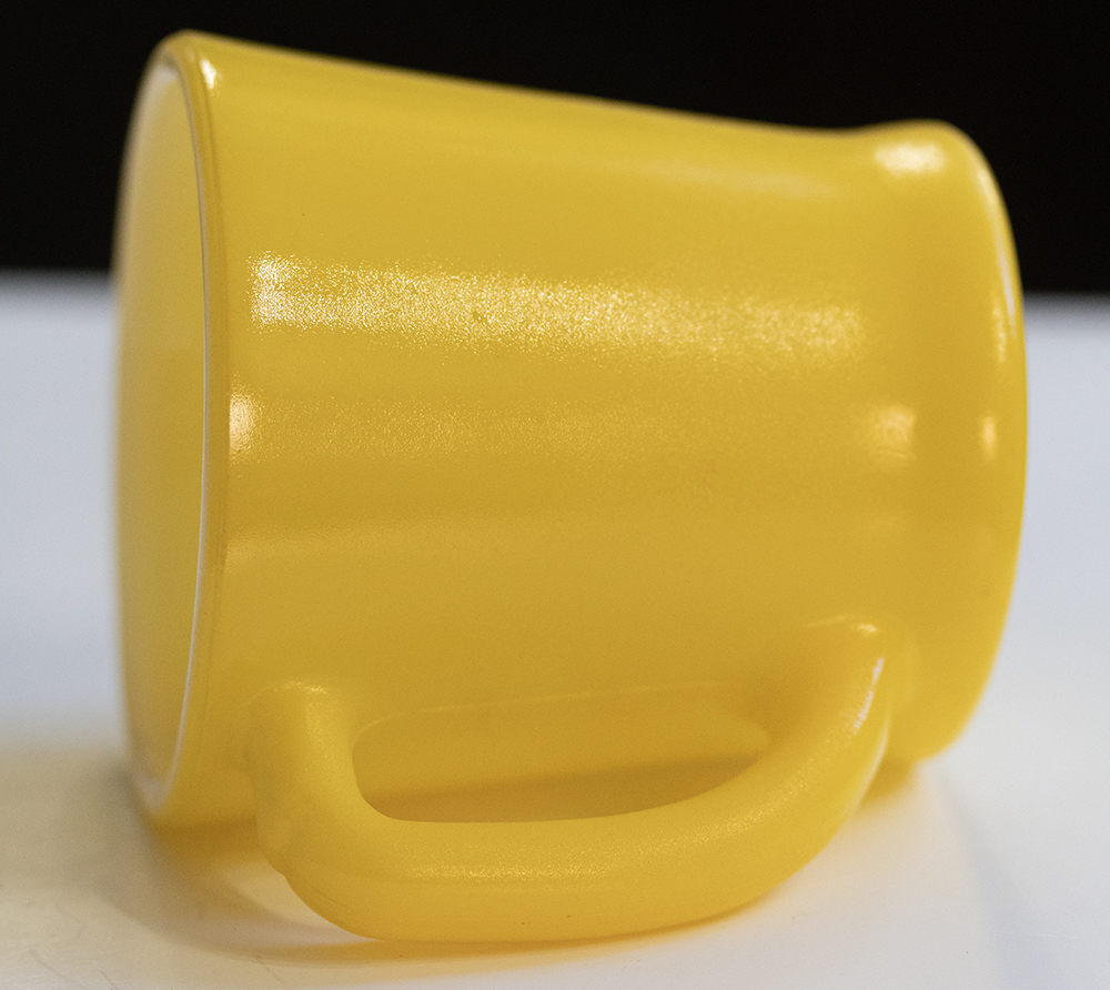 ミント！ ファイヤーキング マグ イエロー Dハンドル 耐熱 ミルクガラス パステルカラー コーヒー アメリカ製 ビンテージ カップの画像3