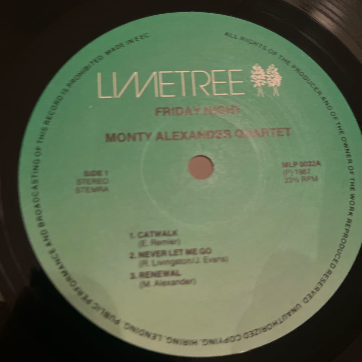 オランダオリジナル　monty alexander quartet Friday night LP レコード　LIMETREE miles davis / milestones 好カバー収録_画像3