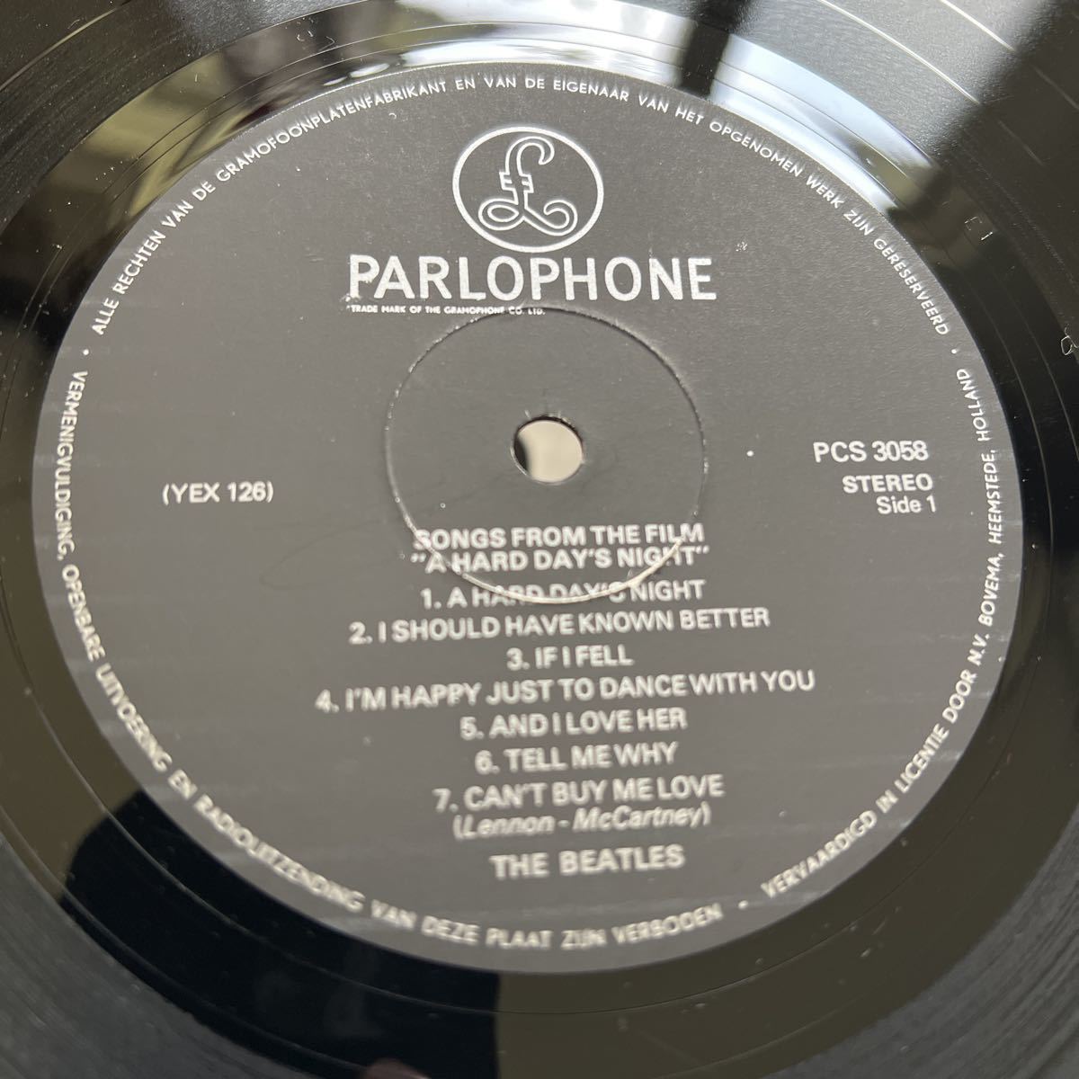 オランダ初期ステレオ 稀少ジャケ違い ビートルズ THE BEATLES A HARD DAY'S NIGHT LPレコード PCS3058の画像3